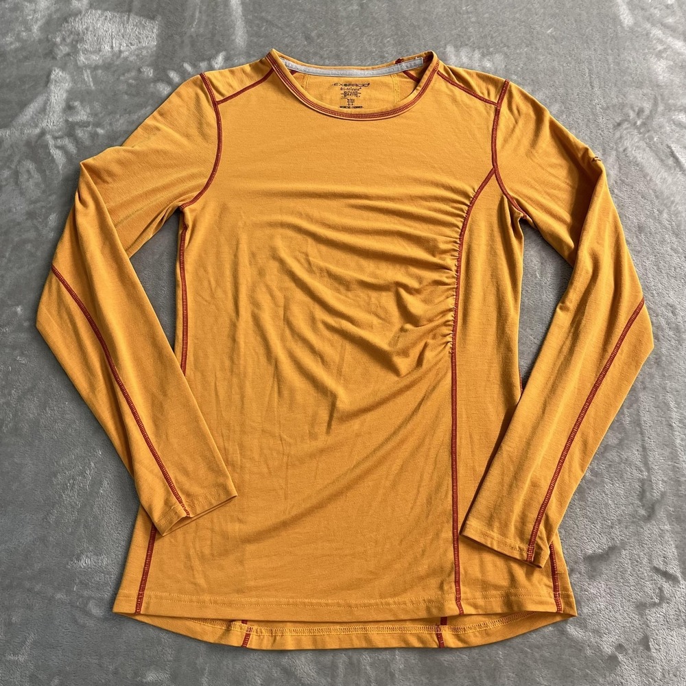 ExOfficio Shirt Womens Small Yellow Dri-Release Long Sleeve Baselayer Hiking